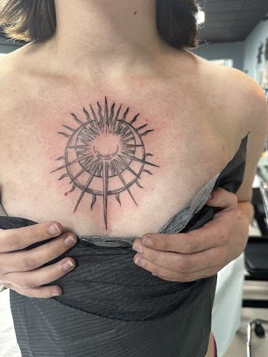 Explore thin blue line tattoo ideas, creative tattoo ideas in Zephyrhills, available at Lions Den Tattoo Company
