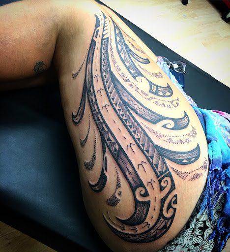 Explore outer space tattoo ideas, creative tattoo ideas in Hilo, available at Native Flesh Tattoo