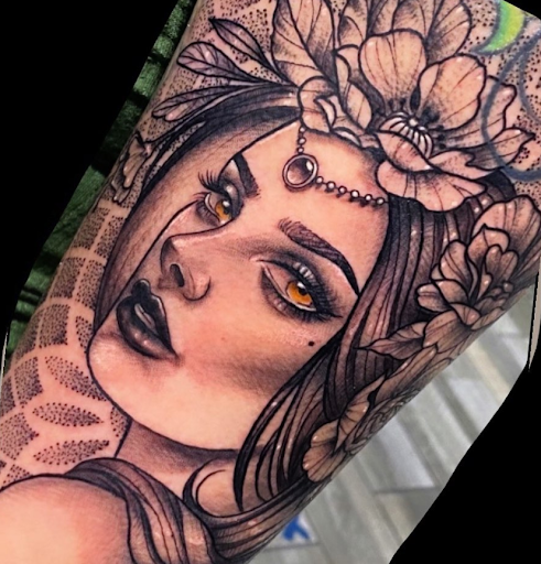 Explore naked women tattoo ideas, creative tattoo ideas in San Antonio, available at Firme Copias Tattoo Studio