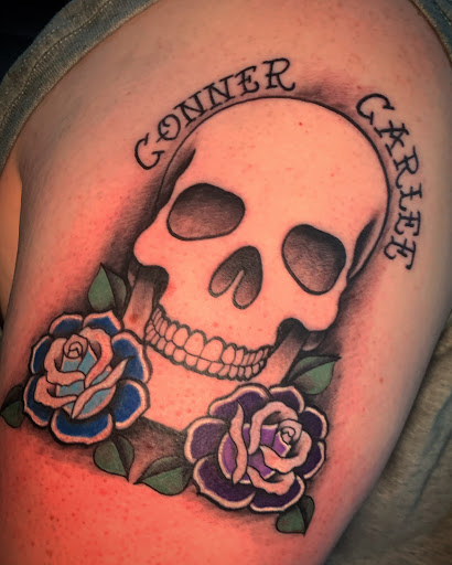 Explore gears of war tattoo ideas, creative tattoo ideas in Roanoke, available at Saint Cecilias Art Studio