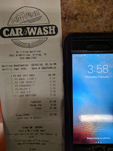 Car Wash «Mi-T-Fine Car Wash Inc», reviews and photos, 3311 N Belt Line Rd, Irving, TX 75062, USA