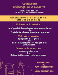 Restaurant généraliste Restaurant l'Auberge de la Coulotte à Avion (la carte)