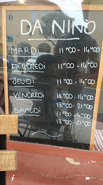 Menu / carte de Da Nino Pizza al Taglio Cagnes sur Mer - Pizza Et Socca sur place et à emporter à Cagnes-sur-Mer