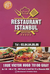 Restaurant Istanbul à Gray menu