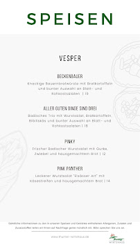 Restaurant Thurner Wirtshaus à Sankt Märgen (la carte)