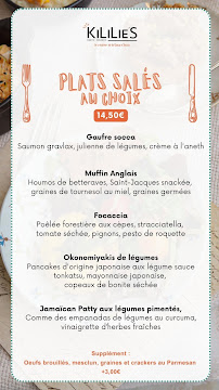 Menu du Kililie's Resto-Brunch à Nice