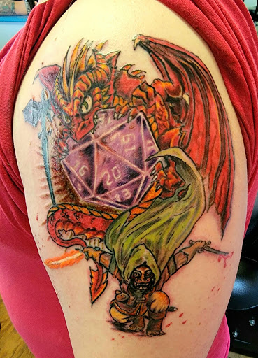 Explore mom sleeve tattoo ideas, creative tattoo ideas in Lafayette, available at DragonsBane Tattoo & Body Piercing