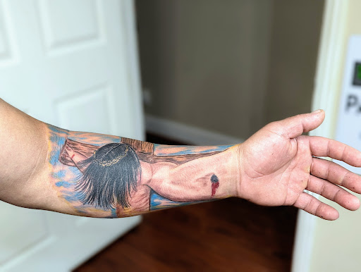 Explore memorial tattoo sleeve ideas, creative tattoo ideas in Pittsburg, available at NeonMoon Tattoo