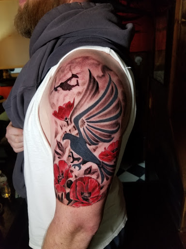 Explore bumble bee tattoo ideas, creative tattoo ideas in Dayton, available at Truth and Triumph Tattoo