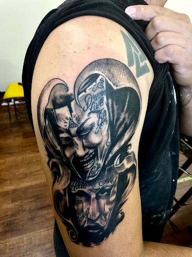 Explore mirrored tattoo ideas, creative tattoo ideas in Rogers, available at Ink Solutions Tattoo