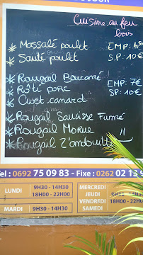 Restaurant créole Chez Mamy Marianne à St Paul - menu / carte