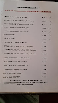 Menu du Molhó Bico à Serpa