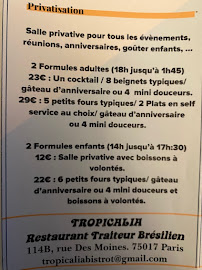 Tropicalia - Restaurant Traiteur Paris à Paris carte