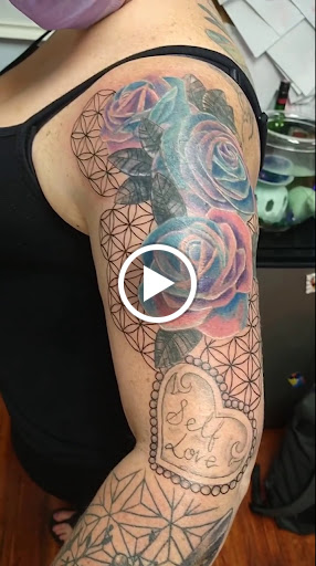 Explore highland cow tattoo ideas, creative tattoo ideas in Austin, available at Nexus Roze Tattoo Studio