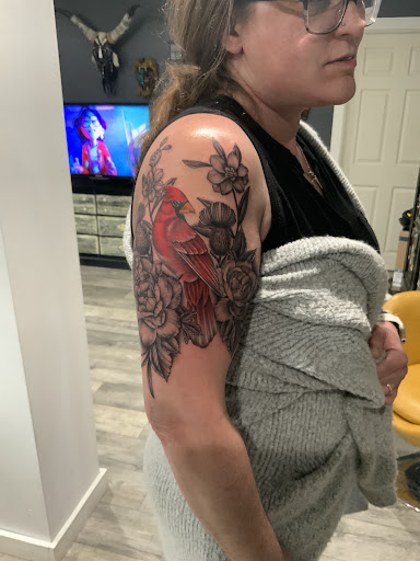Explore tattoo ideas for mens leg, creative tattoo ideas in Kingsford, available at Deft Tattoo Studio