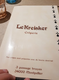 Crêperie Le Kreisker à Montpellier menu