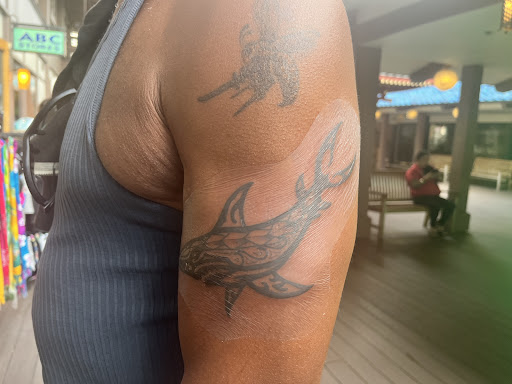 Explore colored tattoo sleeve ideas, creative tattoo ideas in Honolulu, available at Aloha Tattoo Waikiki Hilton Hawaiian Village Rainbow Bazaar