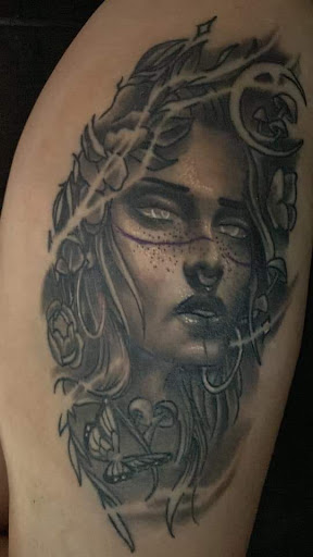 Explore hiking tattoo ideas, creative tattoo ideas in Angola, available at Hoodlum Ink