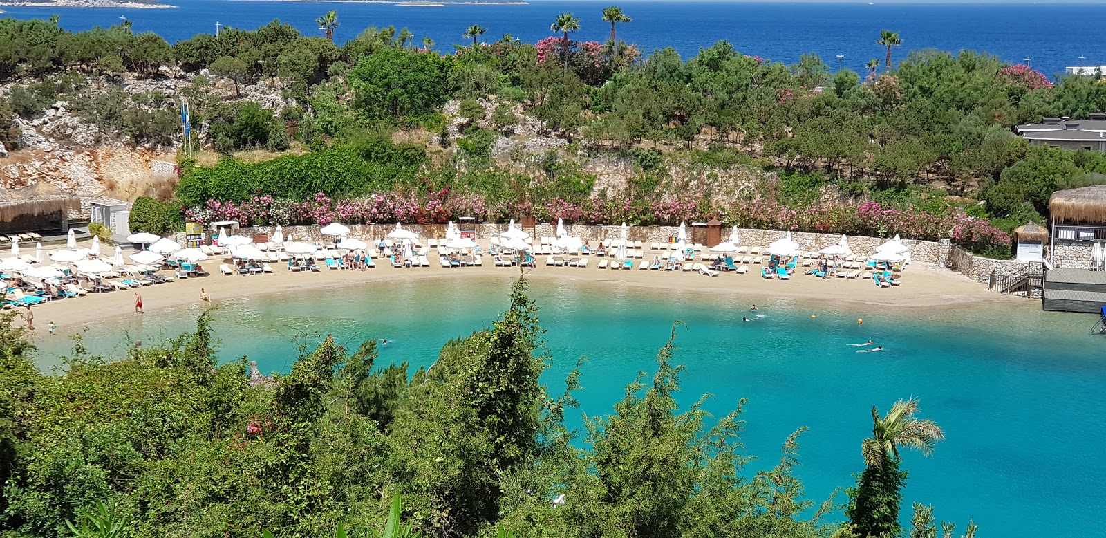 Fotografie cu Plaja Hilton Bodrum cu o suprafață de apa pură turcoaz