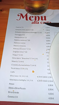 Menu du Crotto Isidoro (cash only) à Stazzona