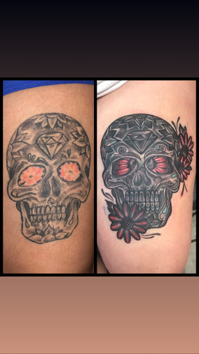 Explore bad omens tattoo ideas, creative tattoo ideas in Gadsden, available at Old School Ink Electric Tattooing