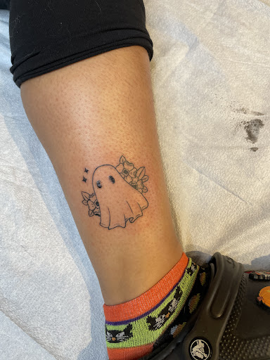 Explore family leg tattoo ideas, creative tattoo ideas in Arlington, available at Skye Tattoo