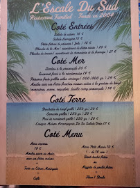 Menu du L Escale Du Sud à Hyères