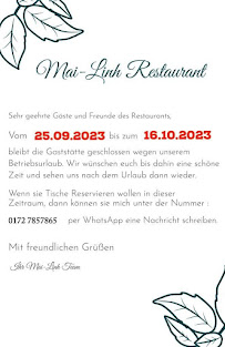 Mai Linh à Gera menu