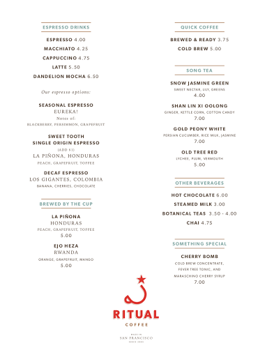 Coffee Shop «Ritual Coffee Roasters», reviews and photos, 610 1st St, Napa, CA 94559, USA