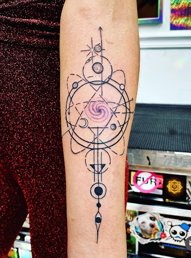 Explore mgk tattoo ideas, creative tattoo ideas in Ridgewood, available at Cosmic Wizard Tattoo & 3DUV Gallery