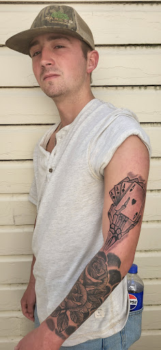 Explore upper sleeve tattoo ideas, creative tattoo ideas in Meridian, available at SK-Tattoo1