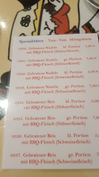 Yam Yam China Bistro à Lübeck menu