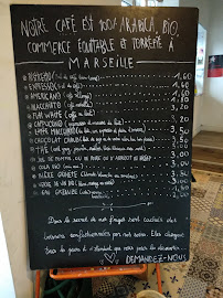 Café l'Écomotive à Marseille menu