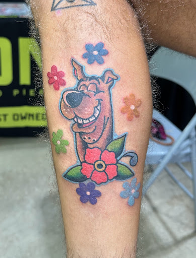 Explore patch sleeve tattoo ideas, creative tattoo ideas in Orlando, available at Good Vibrations Ink Tattoo and Body Piercing