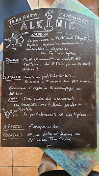 Menu du Alkimie Bar Food & Drinks à Calcata Vecchia