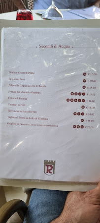 Menu du Ristorante Rossi à Genazzano