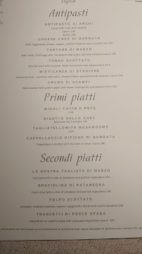 Menu du Locanda Ai Archi à Farra di Soligo