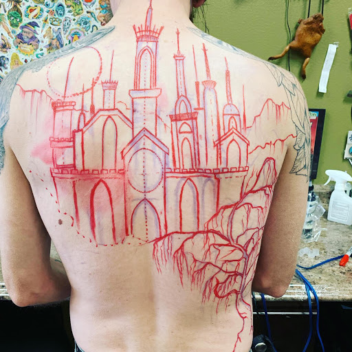 Explore dog bone tattoo ideas, creative tattoo ideas in Tacoma, available at Island Sons Ink