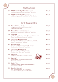 Restaurant croate Restaurant Steinmarktklause à Rüsselsheim (le menu)