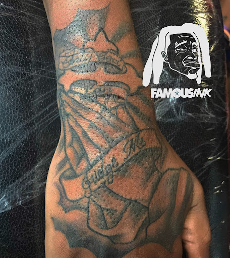 Explore leg sleeve tattoo ideas for men, creative tattoo ideas in Hammond, available at Famous Ink, Inc.