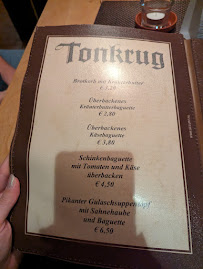 Menu du Gaststätte Tonkrug à Bad Berleburg