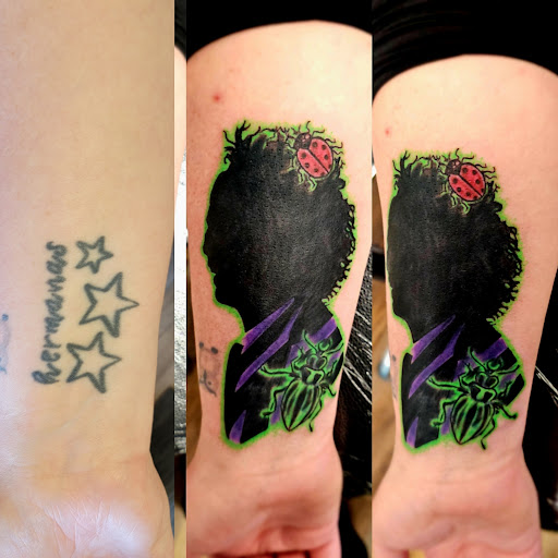 Explore small shoulder tattoo ideas, creative tattoo ideas in Traverse City, available at Pinups & Needles