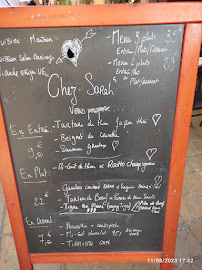 Carte du Restaurant Chez Sarah, Nyons à Nyons
