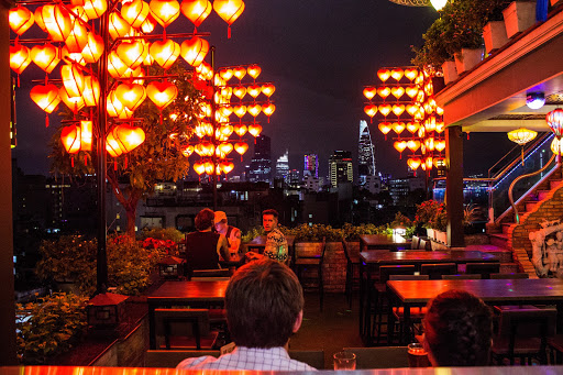 Beach bars at night Ho Chi Minh