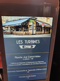 Menu / carte de Les Turbines à Paris