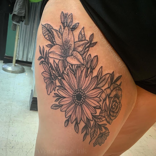 Explore sleeve skull tattoo ideas, creative tattoo ideas in Kent, available at War Horse Ink