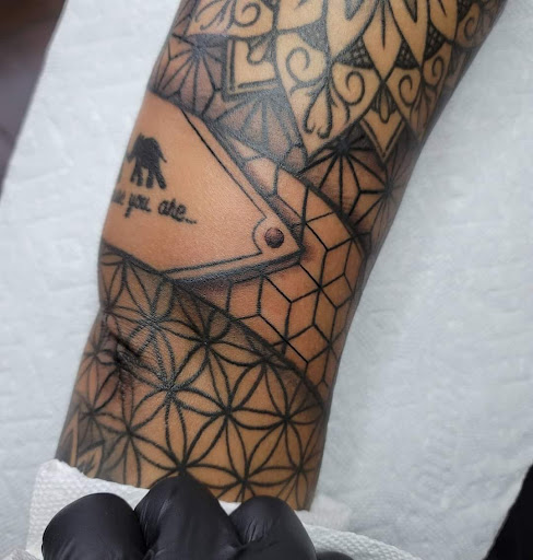 Explore marathon tattoo ideas, creative tattoo ideas in Fairfield, available at The Golden Scale Tattoo Co.