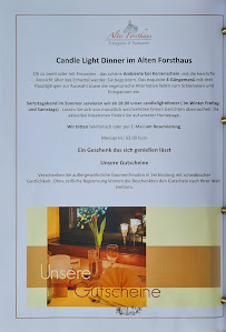 Altes Forsthaus à Lichtenstein menu
