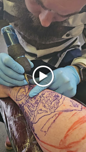 Explore black and grey tattoo filler ideas, creative tattoo ideas in Renton, available at Handsome Devil Ink