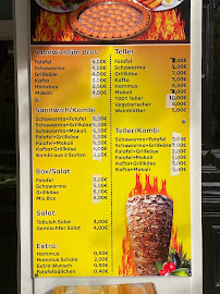Menu du 1001 Falafel à Berlin
